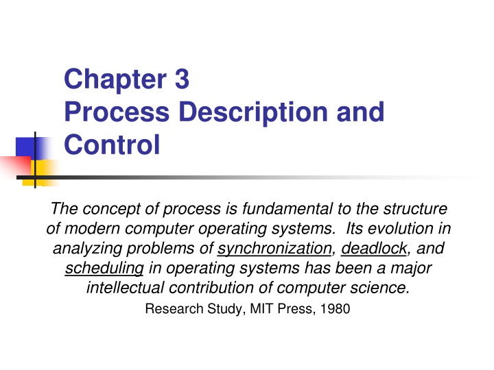 Process Description and Control in Operating Systems