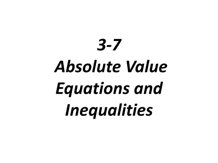 Integers and Absolute Value Basics