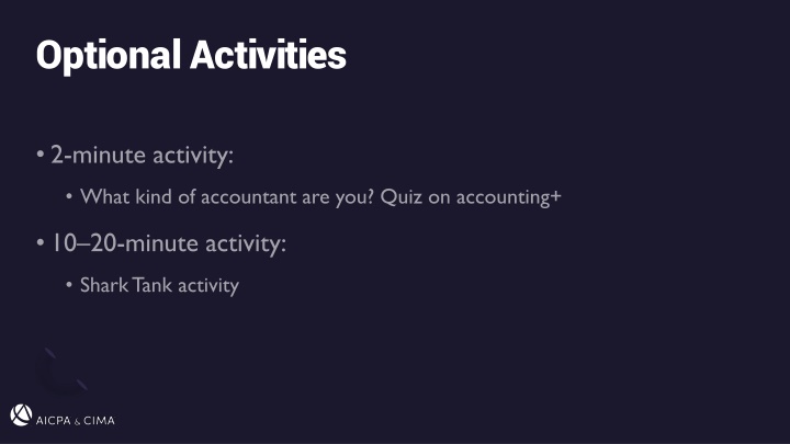 Engage in Optional Activities