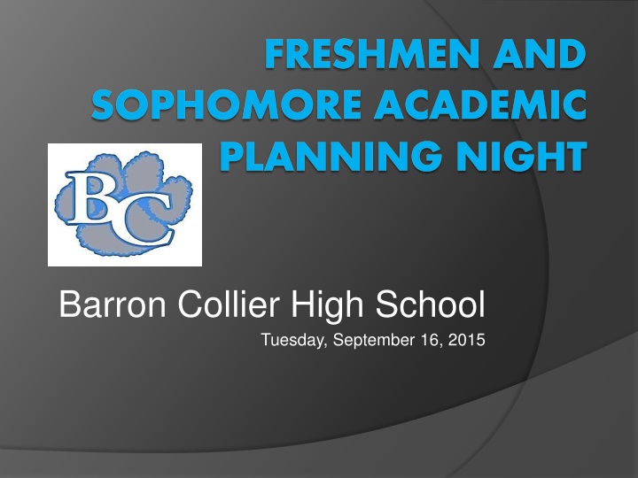Academic Planning Night at Barron Collier High School