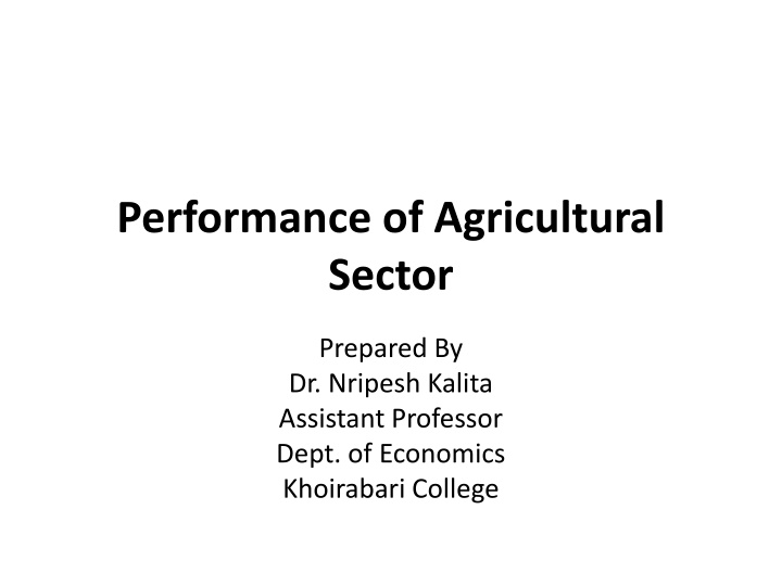 Decline in Agricultural Sector's GDP and Transition to Modern Cultivation