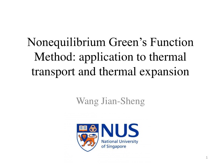 Application of Nonequilibrium Greens Function Method
