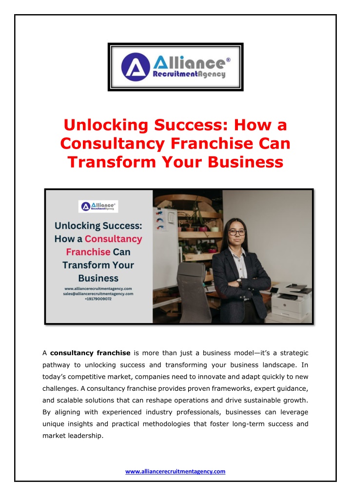 unlocking success how a consultancy franchise n.w