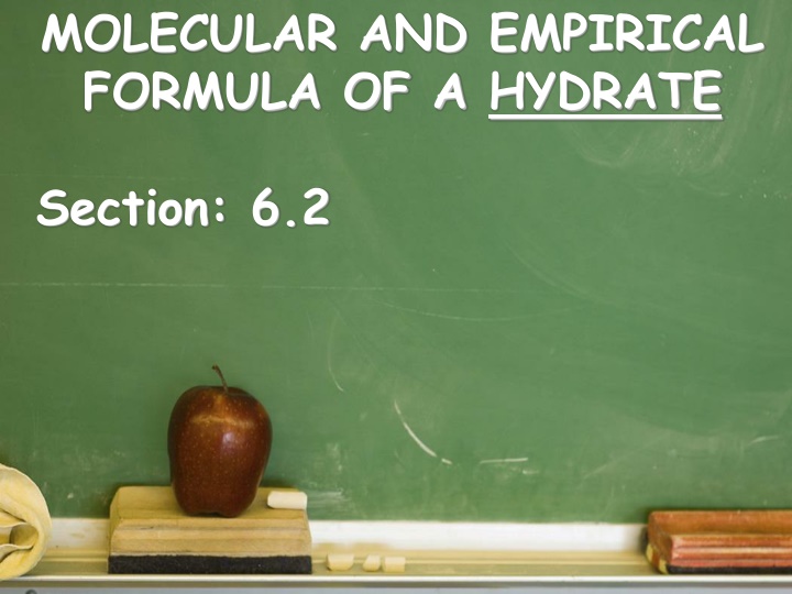 Molecular and Empirical Formula of a Hydrate