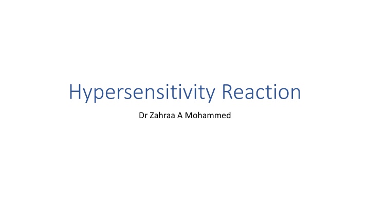 Hypersensitivity Reactions