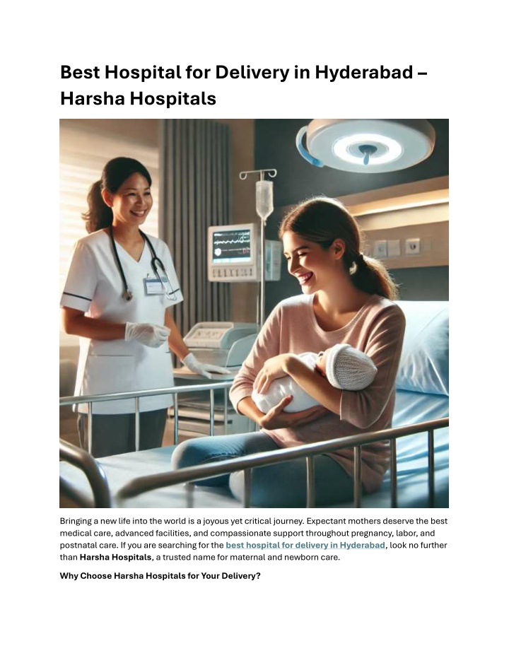 best hospital for delivery in hyderabad harsha n.w