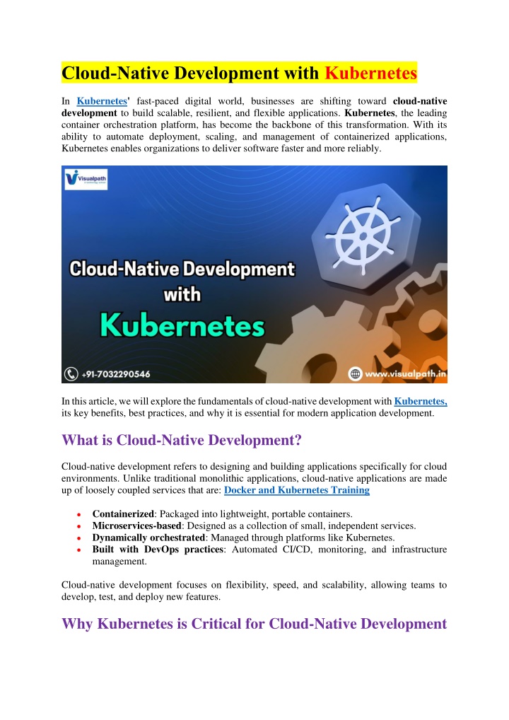 cloud native development with kubernetes n.w