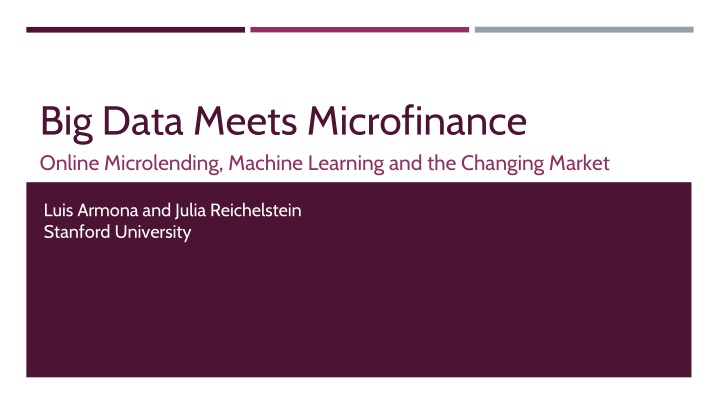Big Data Meets Microfinance: Online Microlending & Machine Learning