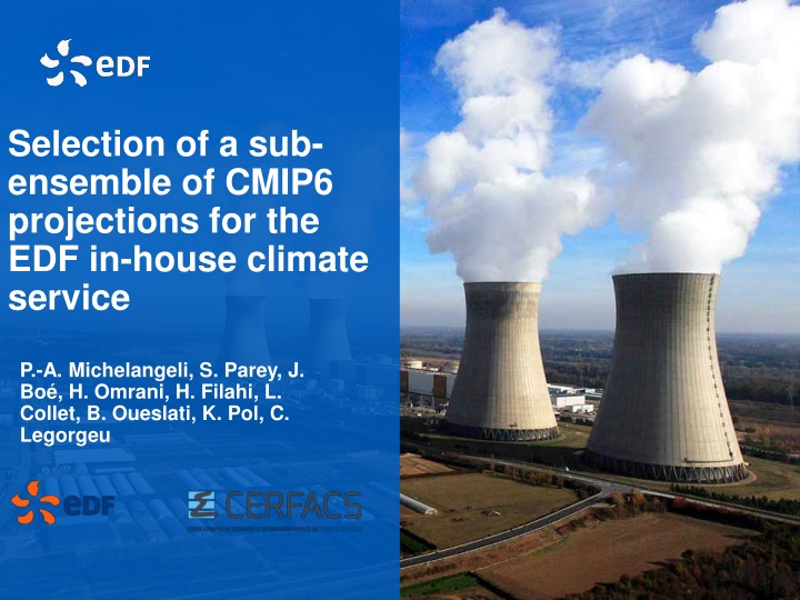 Selection of Sub-Ensemble for EDF Climate Service