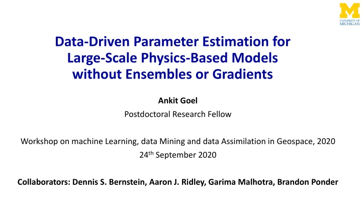 Data-Driven Parameter Estimation for Complex Physics Models