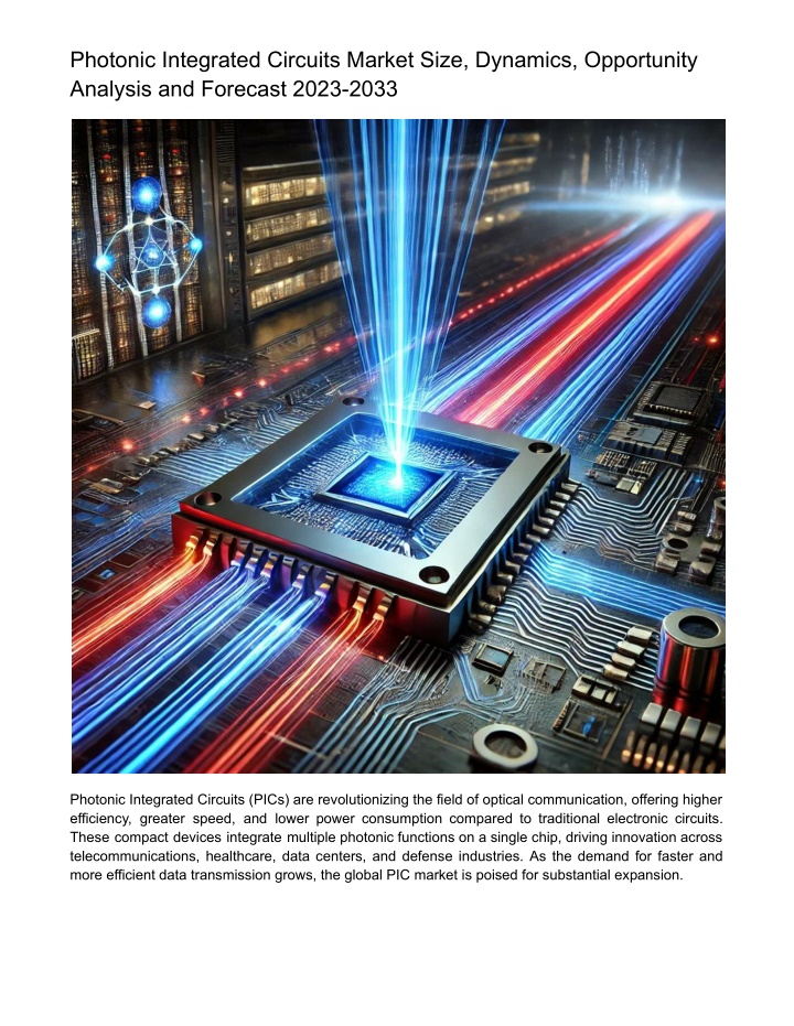 photonic integrated circuits market size dynamics n.w