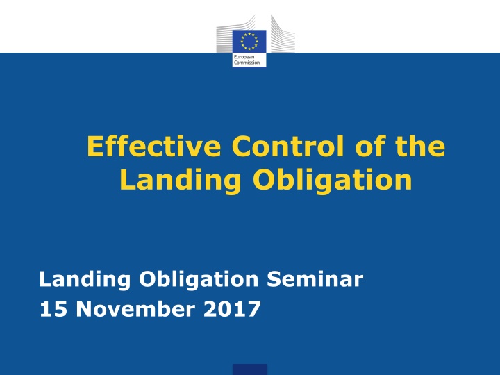 Effective Control of the Landing Obligation Seminar - Ensuring Compliance at Sea