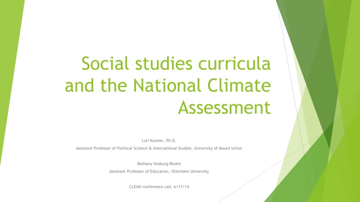 Social Studies Curricula and Climate Change Concepts