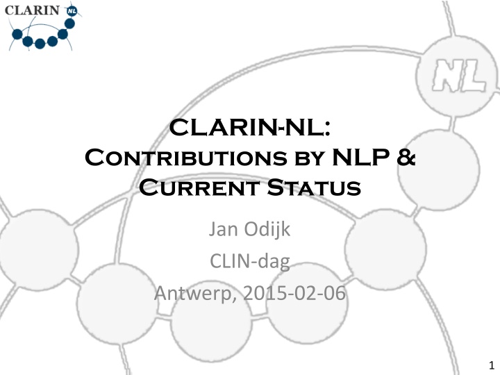 CLARIN-NL: Contributions by NLP & Current Status