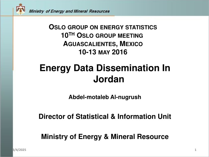 Energy Statistics in Jordan