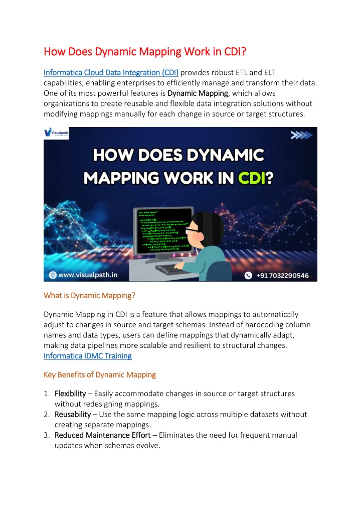 how does dynamic mapping work in cdi how does n.w