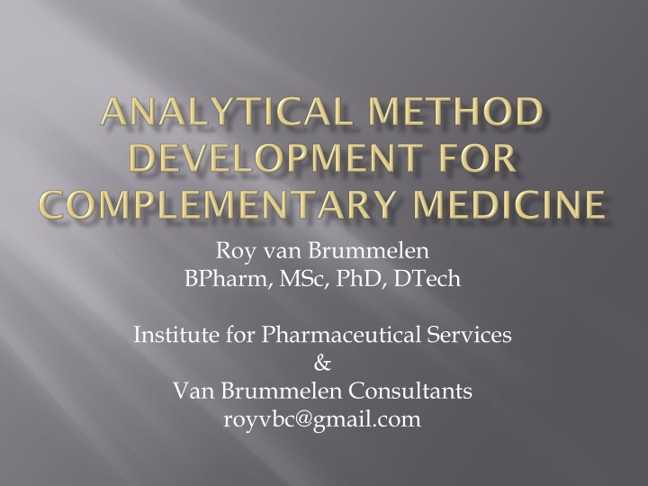Pharmaceutical Services and Methods Overview