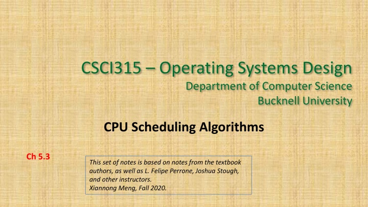 CPU Scheduling Algorithms Overview