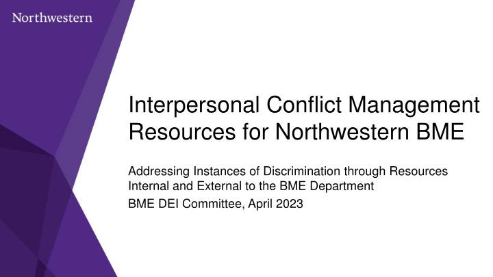 Effective Conflict Management in BME Department
