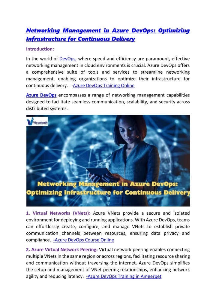 networking management in azure devops optimizing n.w