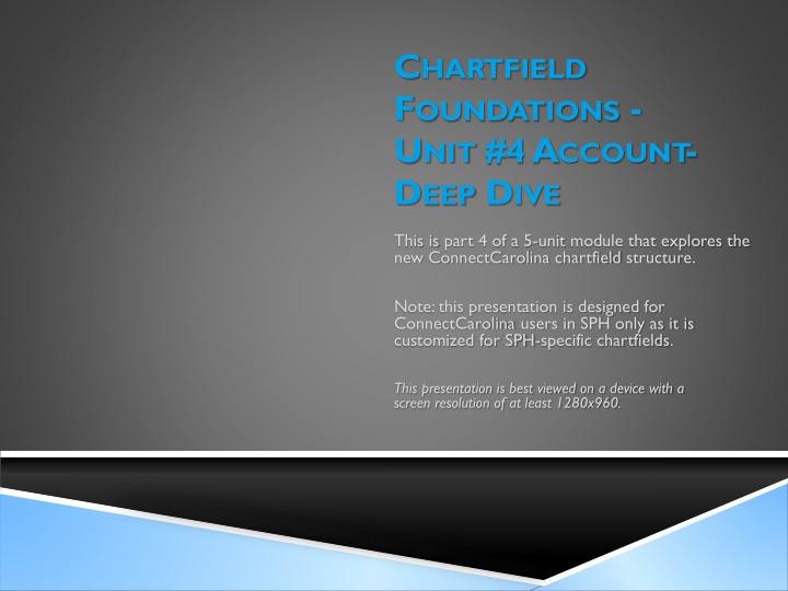 ConnectCarolina Chartfield Account Deep Dive