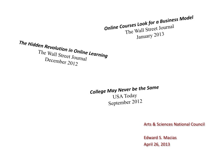 Online Higher Education Evolution