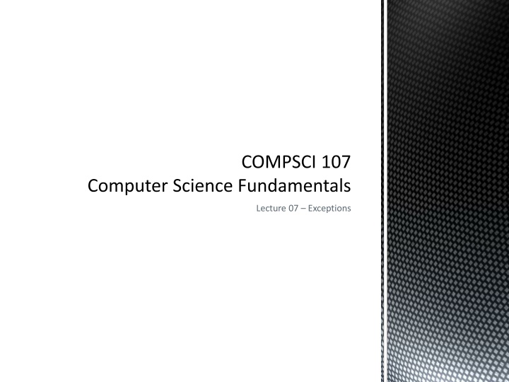 Handling Exceptions in Computer Science Fundamentals