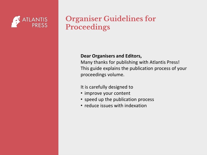 Organiser Guidelines for Proceedings Publication