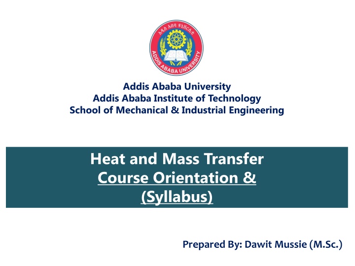 Heat and Mass Transfer Course Overview at Addis Ababa University