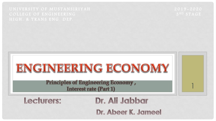 Introduction to Engineering Economics: Interest Rates, Cost Analysis, and Decision-Making