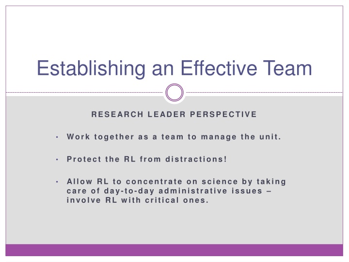 Effective Team Building Strategies for Research Leaders and Program Support Assistants