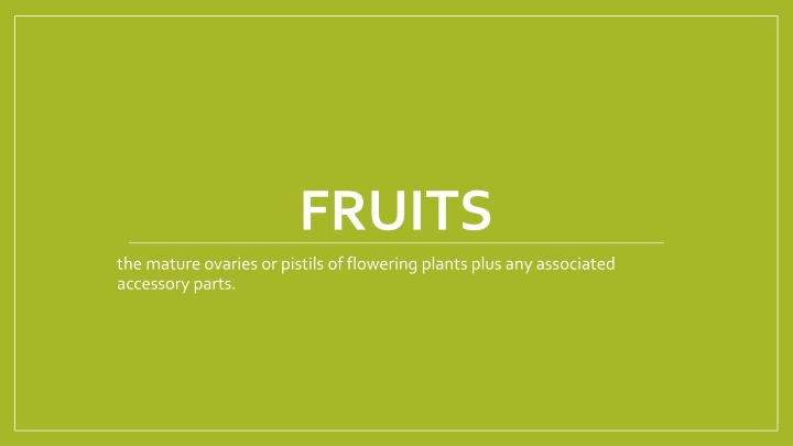 Parts of Fruits and Seeds
