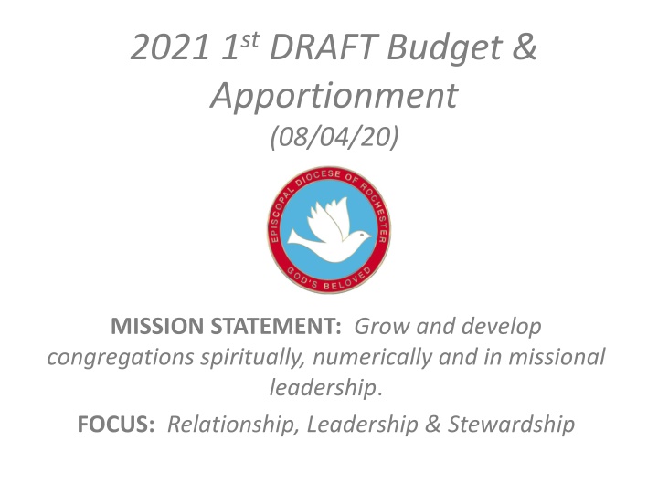 Diocesan Council Budgetary Role & 2021 Budget Process
