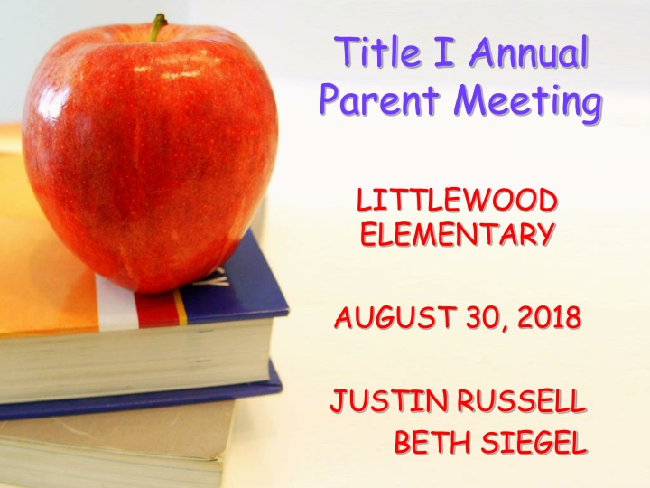 Title I Annual Parent Meeting Highlights