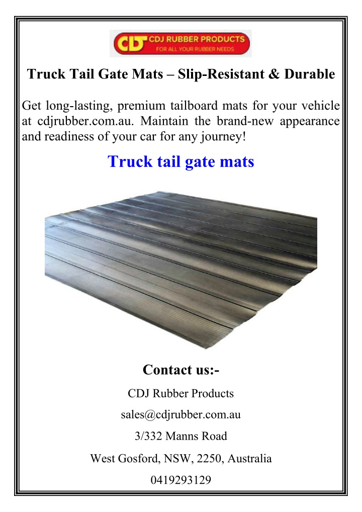 truck tail gate mats slip resistant durable n.w