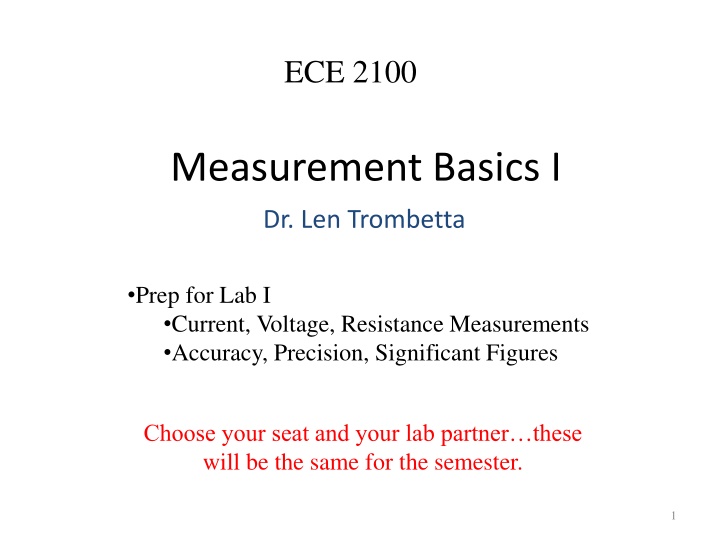 Measurement Basics I