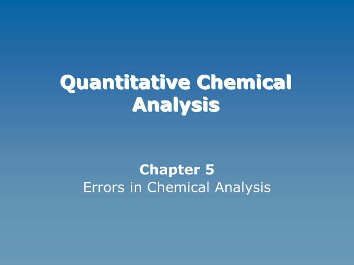 Quantitative Chemical Analysis