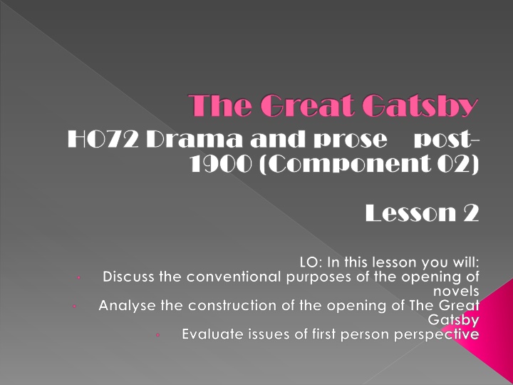 Analyzing The Great Gatsby's Opening