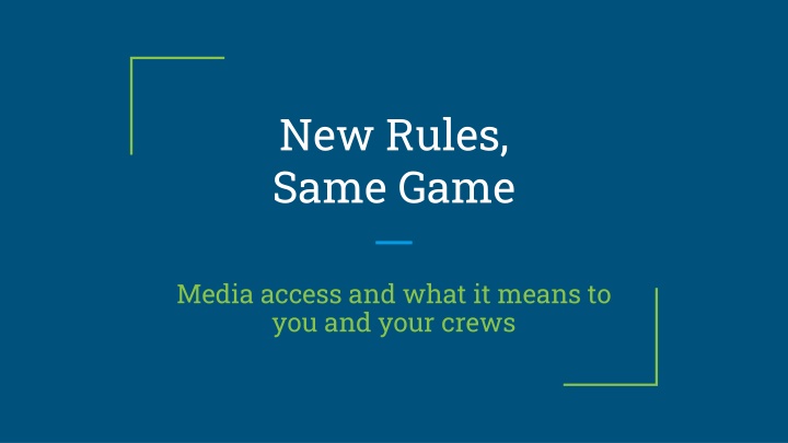 New Rules,  Same Game