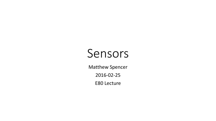Sensors