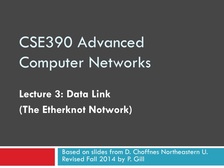 CSE390 Advanced Computer Networks