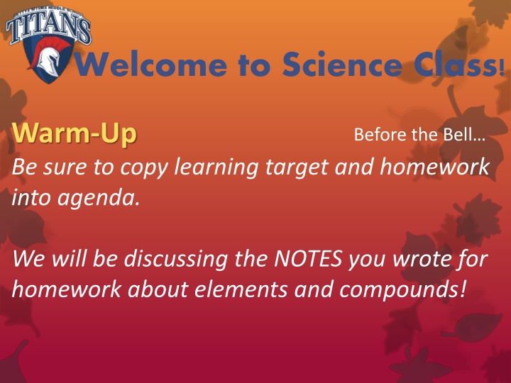 Elements and Compounds in Science Class