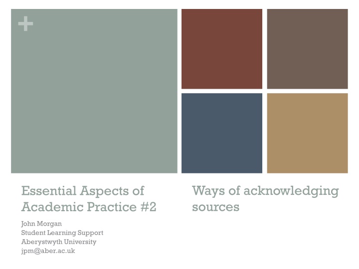 Ways of acknowledging  sources