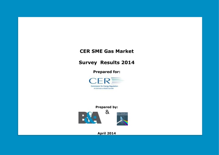 CER SME Gas Market Survey Results 2014 in Ireland