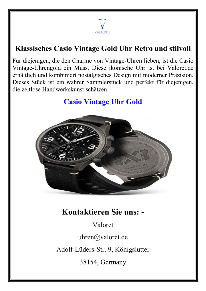 klassisches casio vintage gold uhr retro n.w