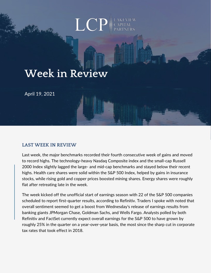 Market Highlights: April 19, 2021 - Fourth Consecutive Week of Gains