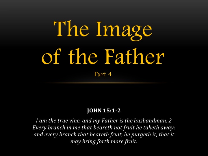 The Image of the Father Part 4 - John 15:1-2