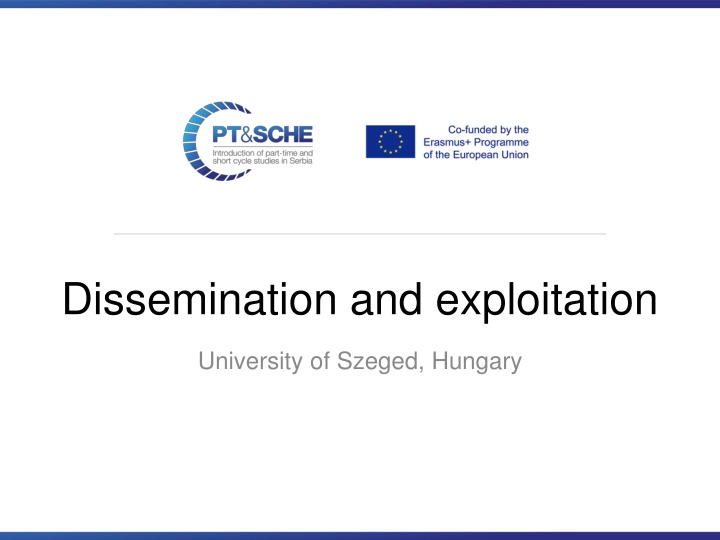 Dissemination and Exploitation at University of Szeged