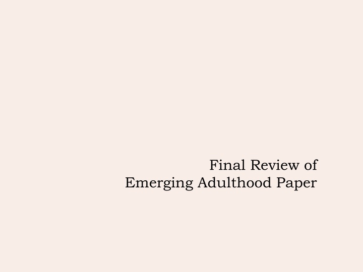 Factors Influencing Emerging Adulthood Development