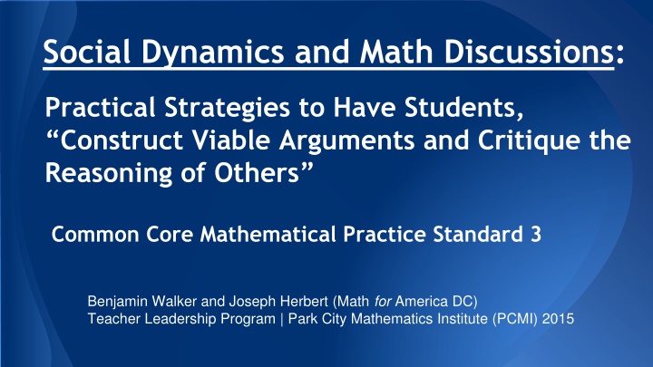 Practical Strategies for Student Interactions in Mathematics